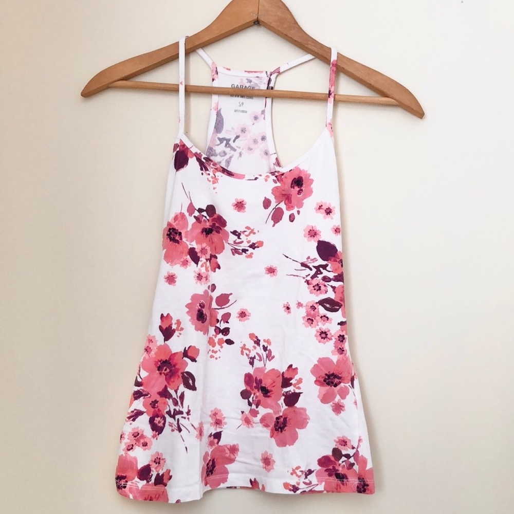 Pink floral Garage tank